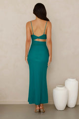 Poised Perfection Mesh Maxi Dress Green