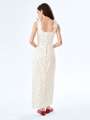 Morgane Dress in White Polka Dot