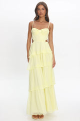 Vianne Tiered Cut-Out Maxi Dress Butter