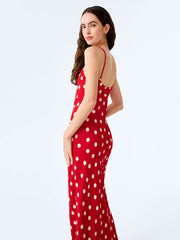 Cecile Dress in Red and Cream Polka Dot