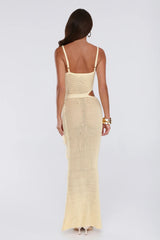 Nights On Island Knit Maxi Dress Yellow