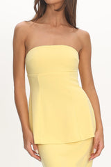 Vicci Strapless Flared Waist Maxi Dress Butter