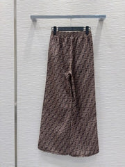 Fendi 25 Trouser Blue Brown Poliamide