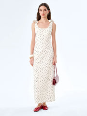 Morgane Dress in White Polka Dot