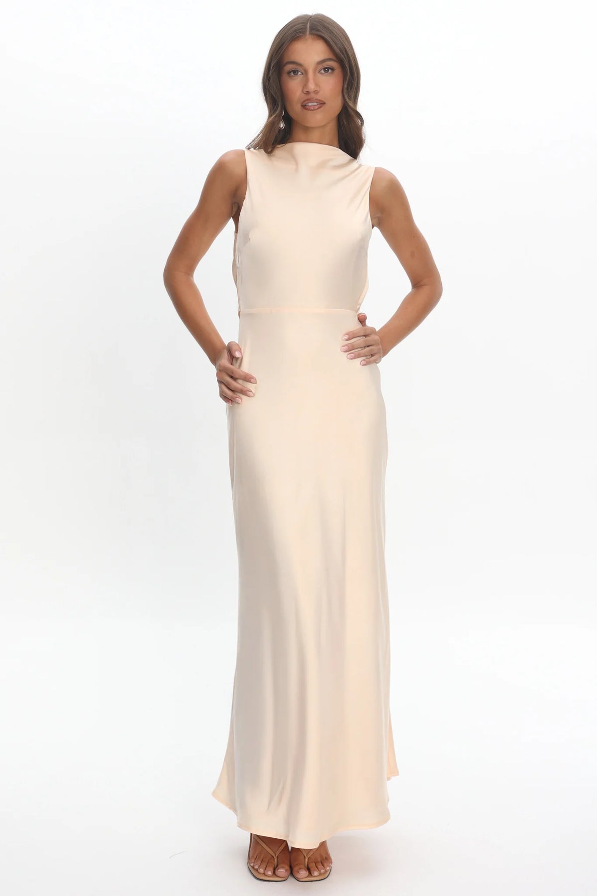 Effie Cowl Back Maxi Dress Cream
