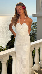 Elodie Crotchet Maxi Dress - White
