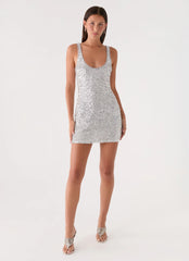 Alula Sequin Mini Dress - Silver