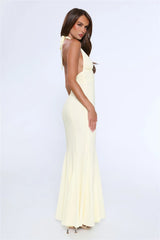Vibe Dazzle Halter Maxi Dress Yellow