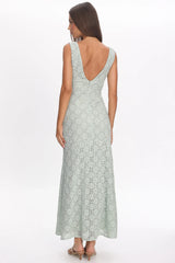 Sunshine Girl Crochet Maxi Dress Sage