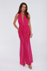 Born To Stand Out Halter Maxi Dress Pink