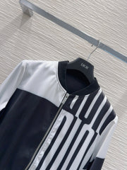 CD 25 Baseball Jacket Black White Polyester