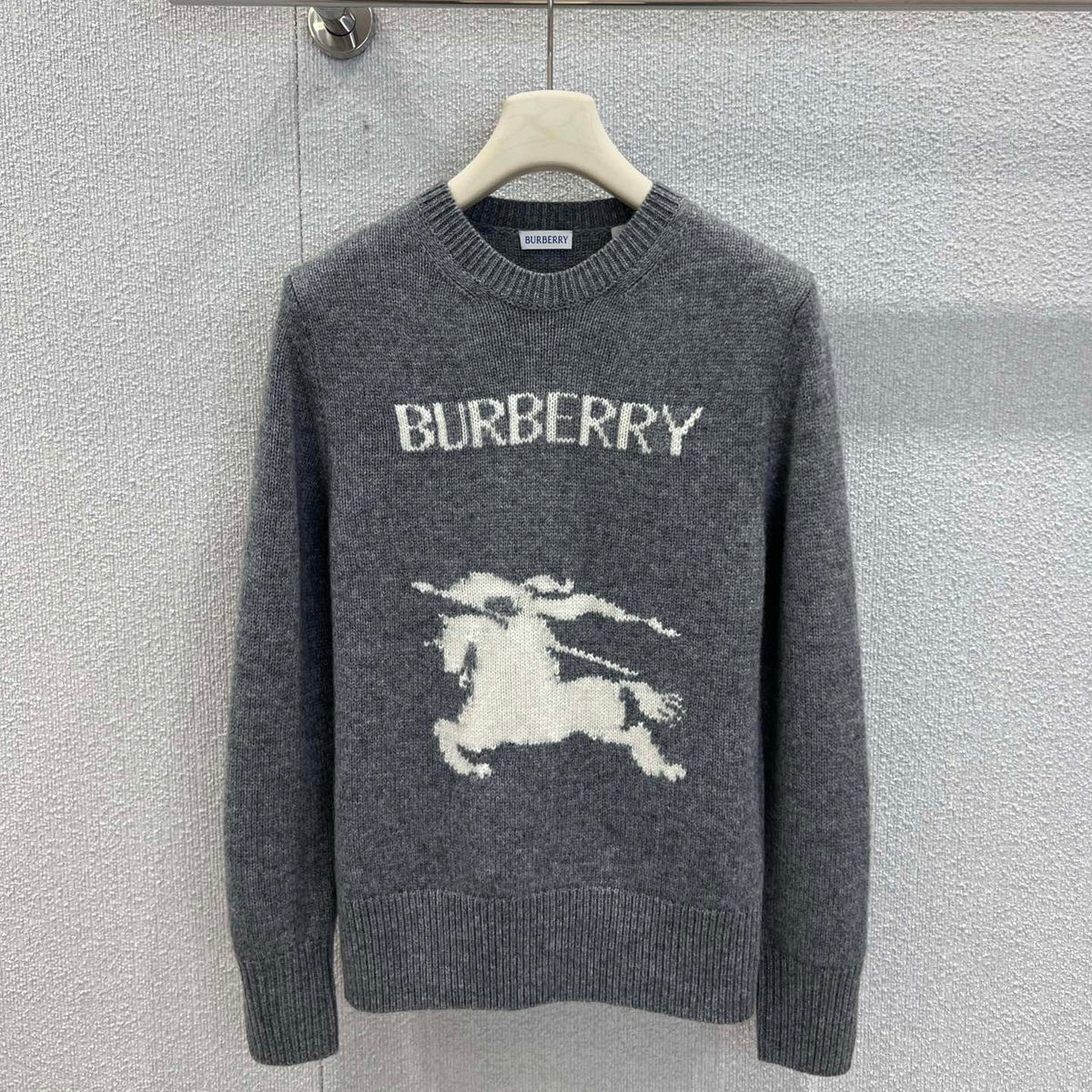 Burberry 25 Sweater Gray White Wool Cashmere