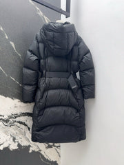 Burberry 25 Hooded Short Down Jacket with Adjustable Waist Black Polyester