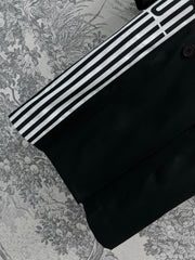 CD 25 Long Coat Black White Polyester