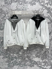 CD 25 Embossed Hoodie Jacket Polyester