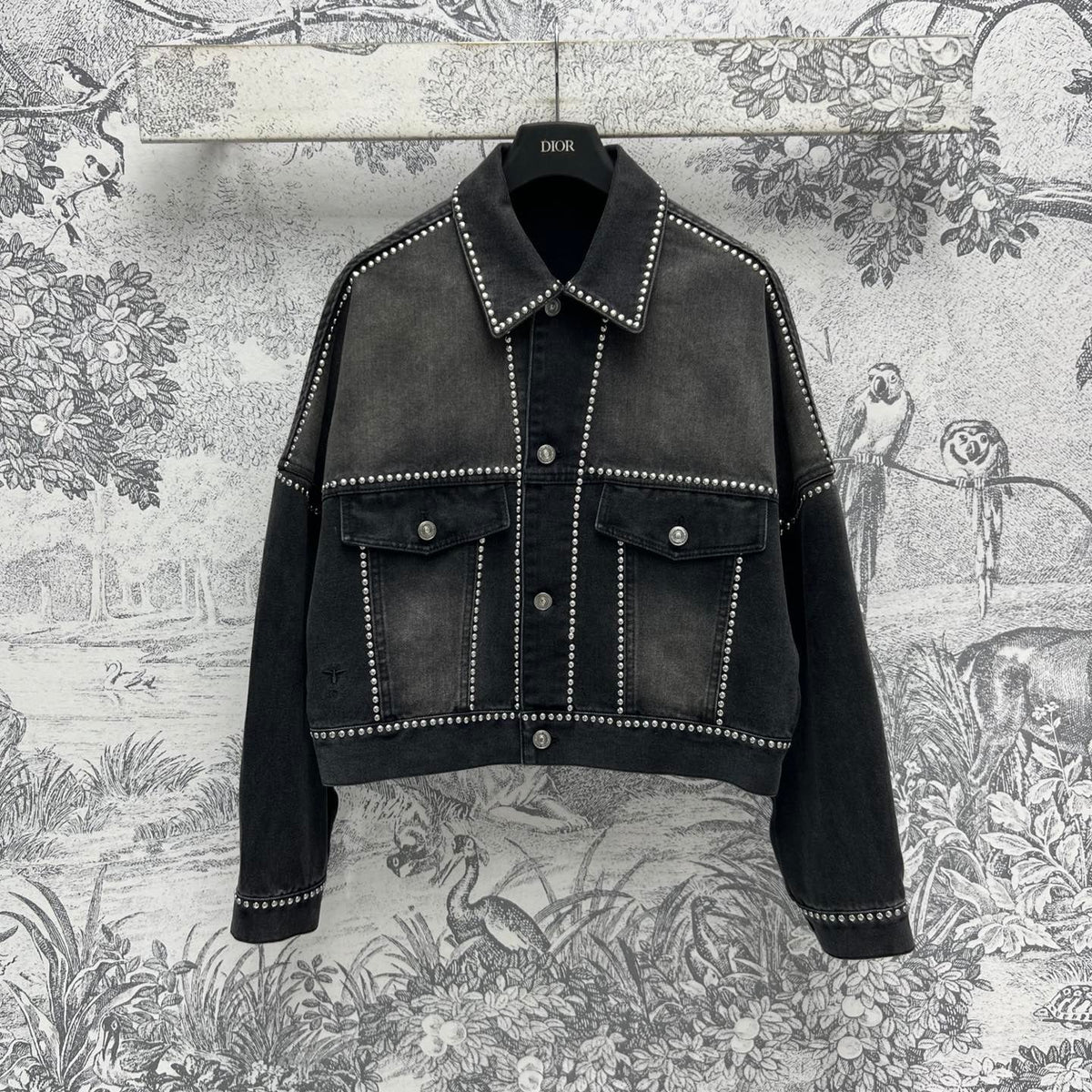 CD 25 Studded Jacket Black Cotton