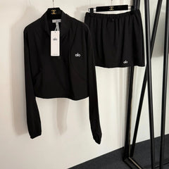 ALO LONG SLEEVE TOP & SPORTY SKIRT SET STYLE 80