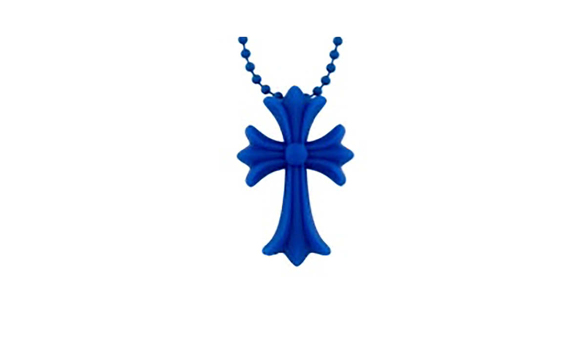 Silicone cross necklace Blue CHRM0493