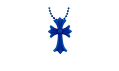 Silicone cross necklace Blue CHRM0493