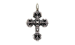 Filigree Cross Pendant With Ballchain Silver CHRM0803
