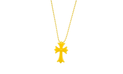 Silicone Cross Necklace Yellow CHRM0534
